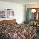 Motel Room King Bed - Poolside