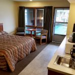 Motel Room King Bed - Poolside